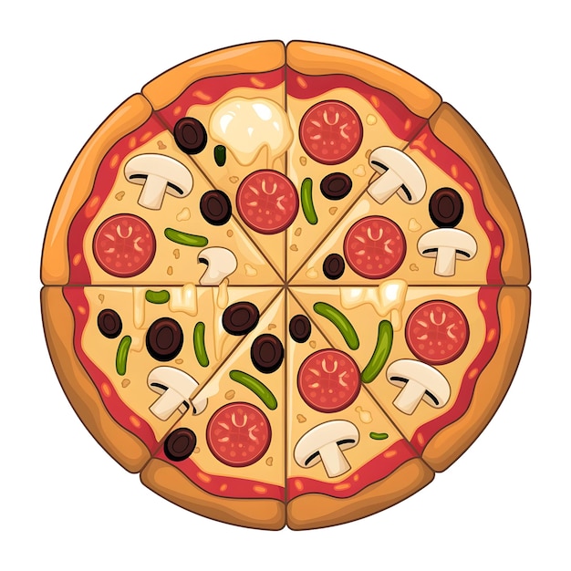Vector-ontwerp van pizza-clipart-illustratieontwerp