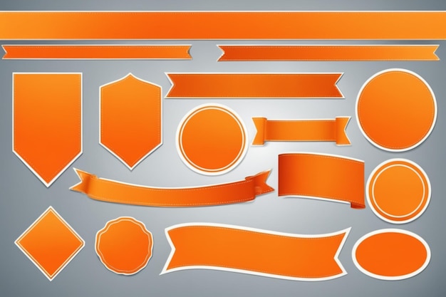 Векторная оранжевая наклейка