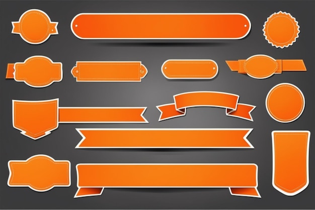 vector orange banner sticker