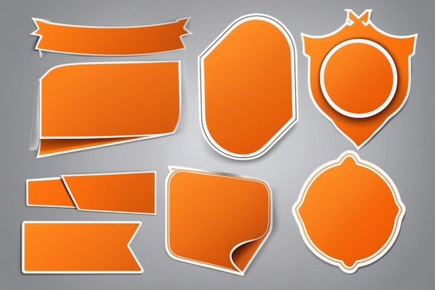 Photo vector orange banner sticker