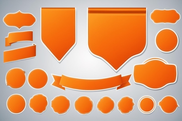 vector orange banner sticker