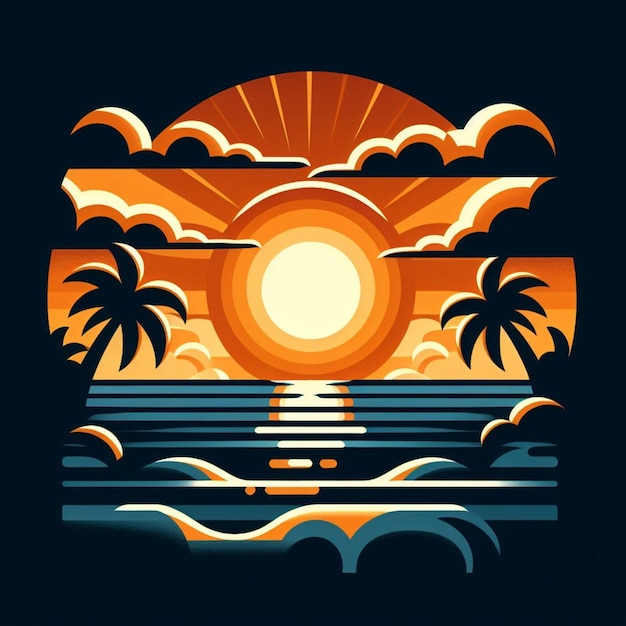 vector orange sun sunset