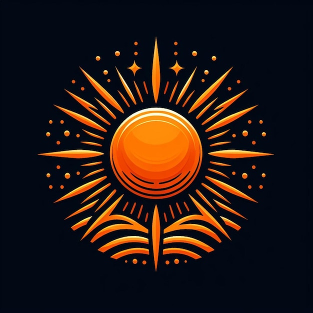 Photo vector orange sun sunset