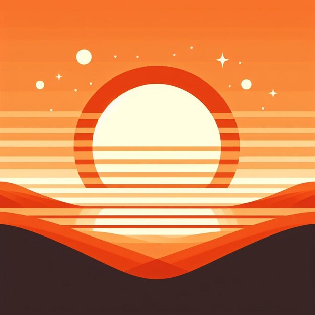 vector orange sun sunset