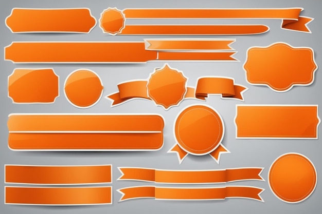 vector oranje banner sticker