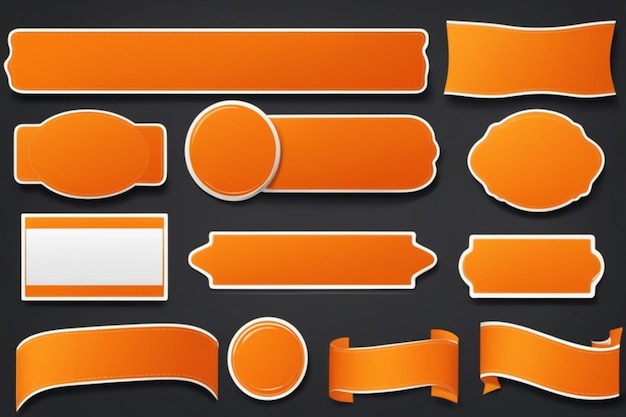 vector oranje banner sticker