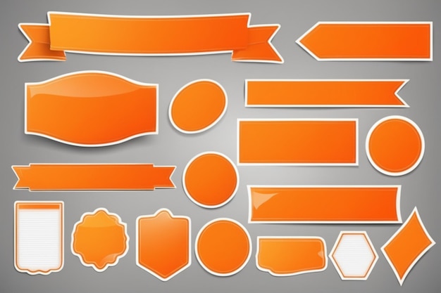 vector oranje banner sticker