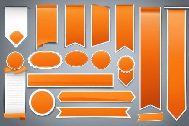 vector oranje banner sticker