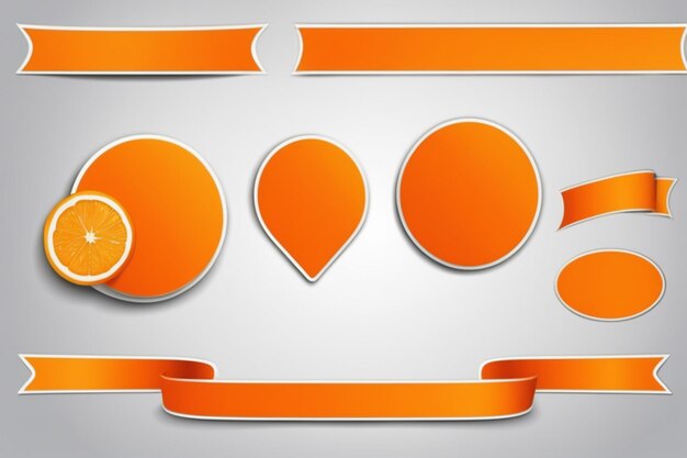 Foto vector oranje banner sticker