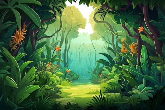 Photo vector organic flat jungle background