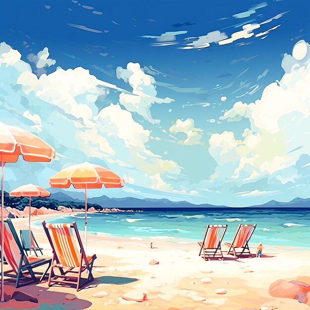 Photo vector organic flat summer background for videocalls generated by ai