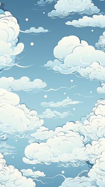 Vector of Oriental phone wallpaper Chinese cloud blue illustration