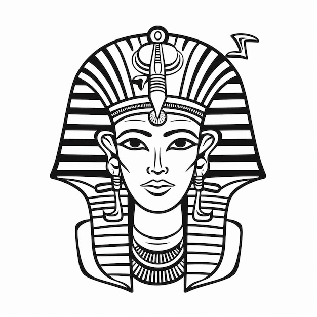 Vector oud-Egypte god vintage logo lijn kunst concept zwart-wit kleur handgetekende illustratie