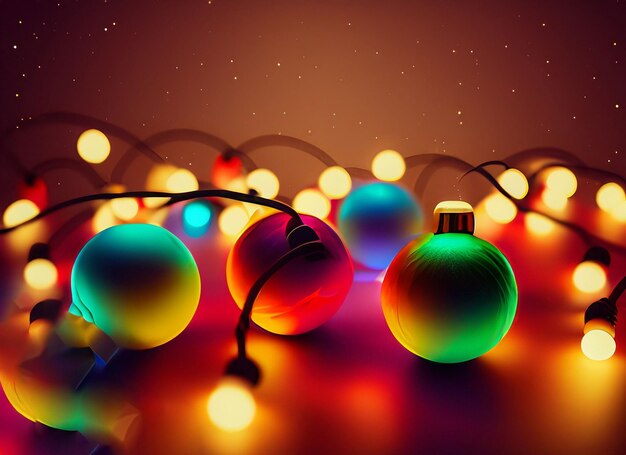 vector pack colored lights of Christmas wires