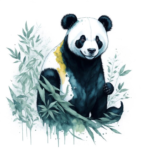 Vector panda aquarel illustratie