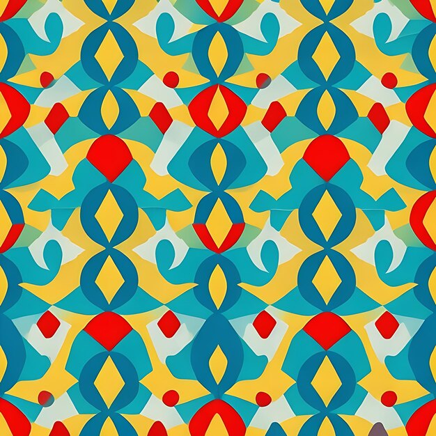 Vector Paper Art Repeating Pattern in Blue