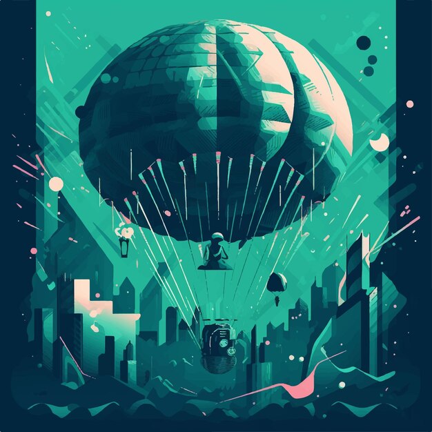 Vector parachute illustration