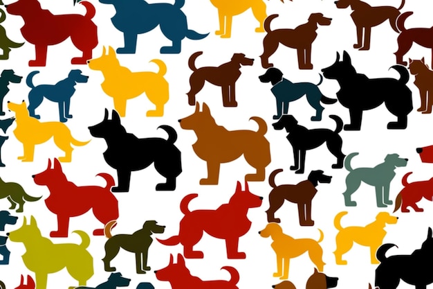 vector pattern background of dogs