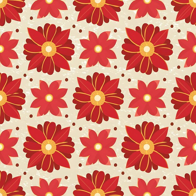 vector pattern with abstract flowers