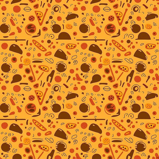 vector pattern with abstract pizza image