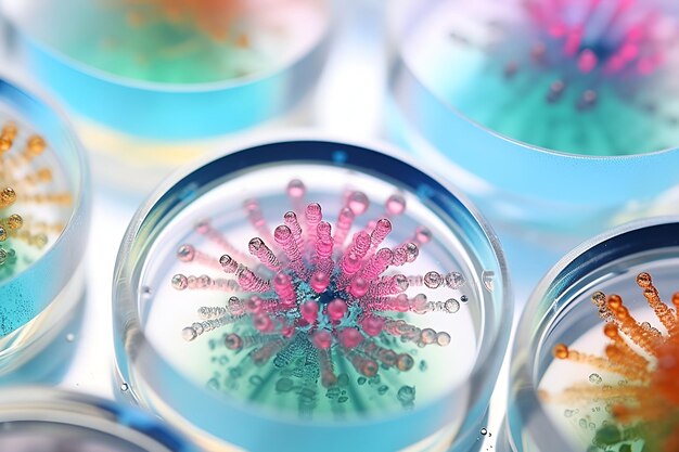 Photo vector petri dish with molds on white background generative ai