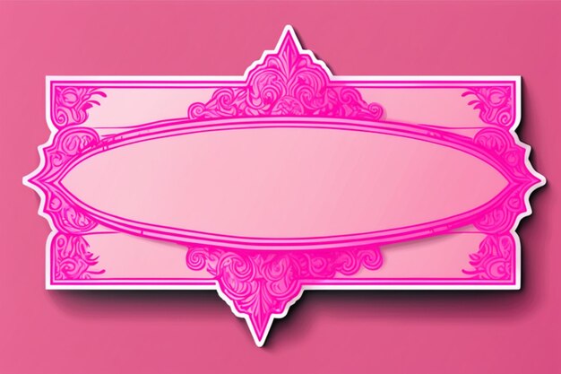 Photo vector pink banner sticker