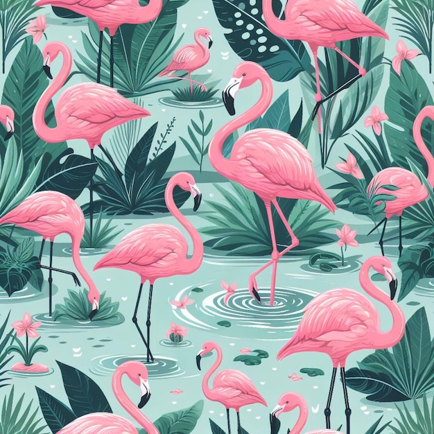 vector pink flamingos