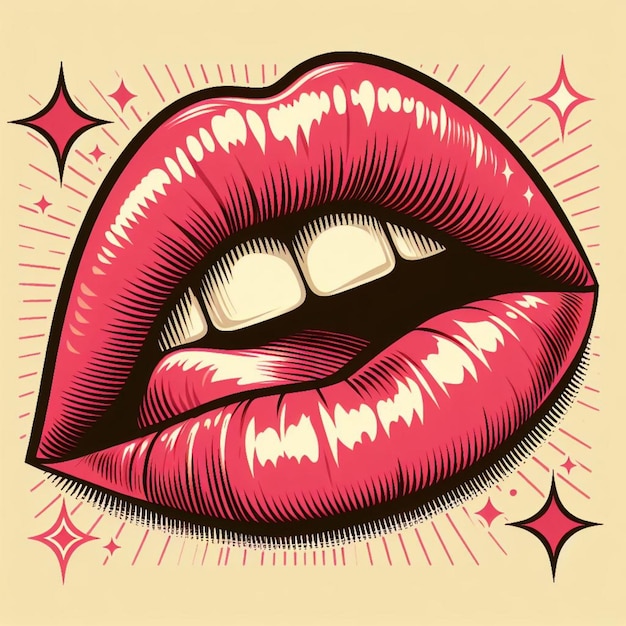 Photo vector pinup style lip print