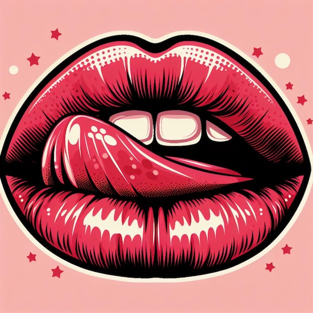 Photo vector pinup style lip print