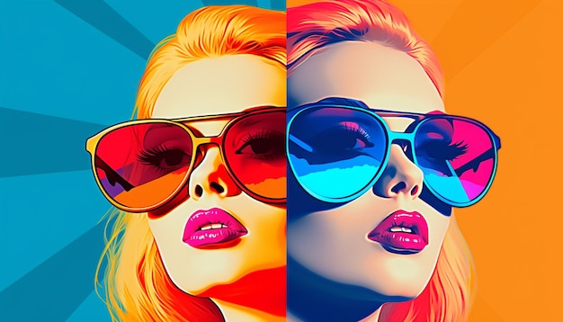 vector pop art style photo effect mockup