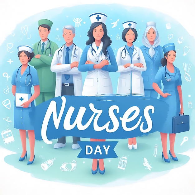 vector a poster of nurses day with the words nurse day on it