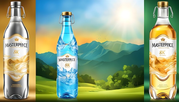 vector promotie van mineraalwaterflessen