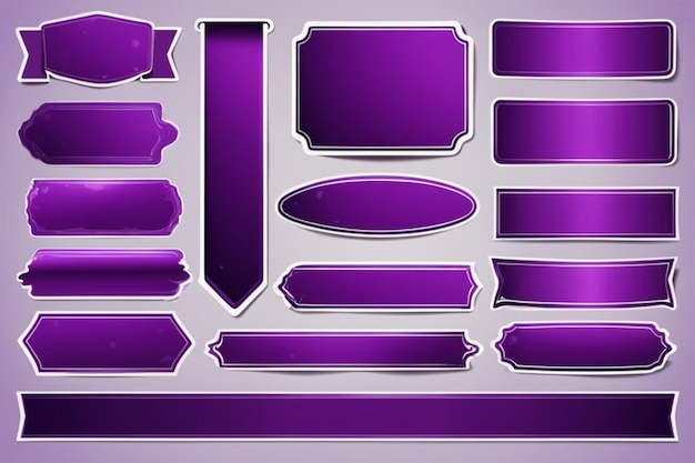 vector purple banner sticker