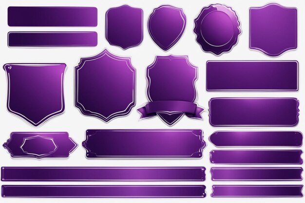 vector purple banner sticker