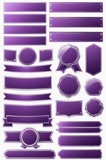 vector purple banner sticker