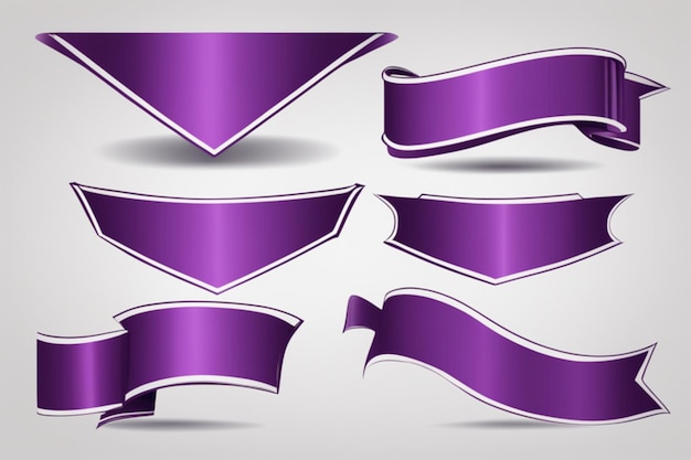 vector purple banner sticker