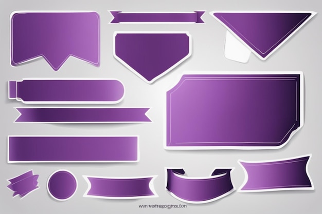 vector purple banner sticker