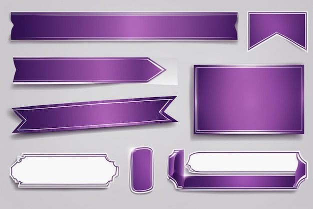 vector purple banner sticker