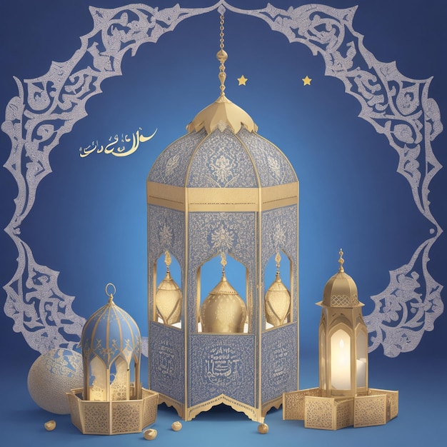 vector ramadan kareem eid wishes greeting with text space