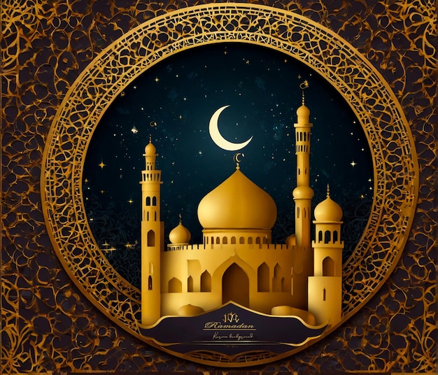 Photo vector ramadan kareem greeting card