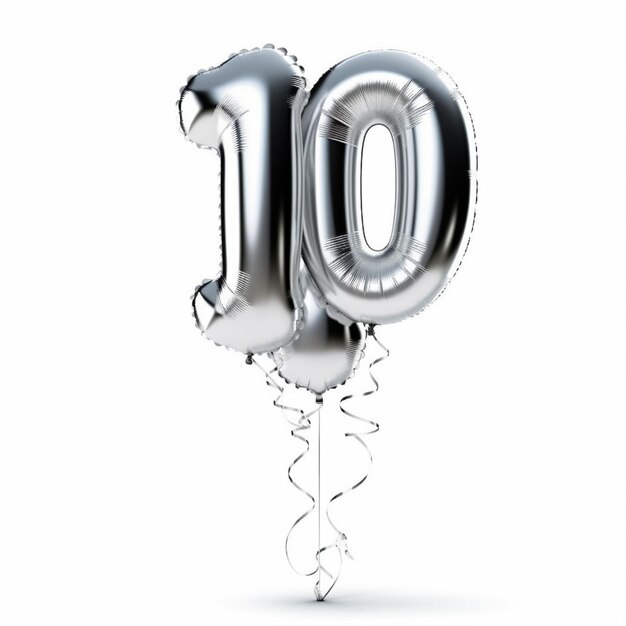 Photo vector realistic 10th anniversary or birthday