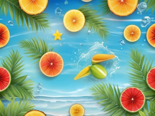 vector realistic background for summer season