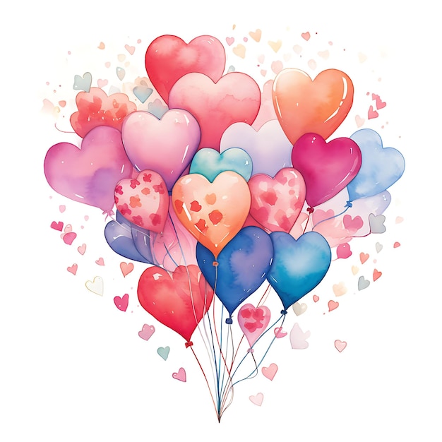 Photo vector realistic bunch of flying glossy balloons multicolored filled with helium