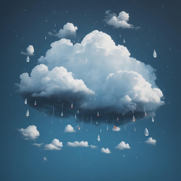 vector realistic clouds with falling rain