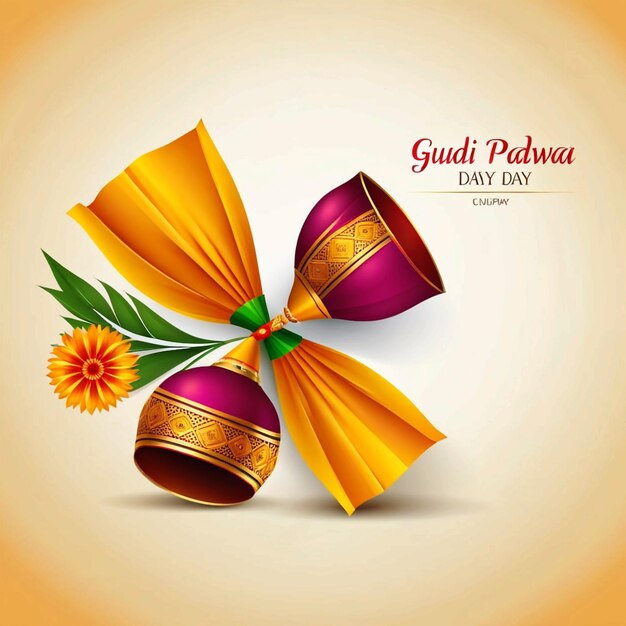 Photo vector realistic gudi padwa day background