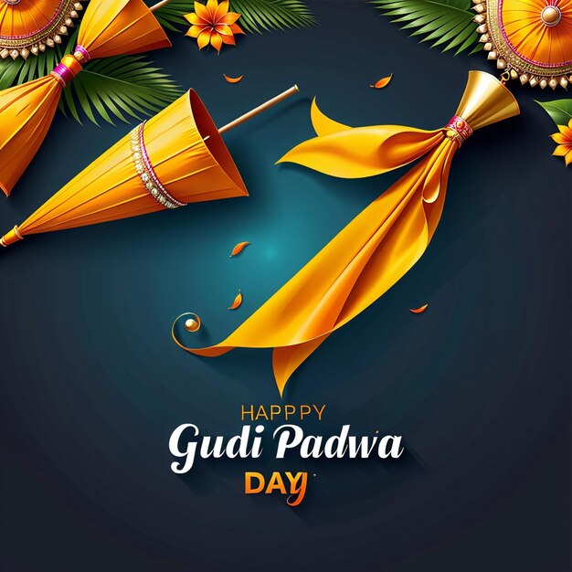 Photo vector realistic gudi padwa day background