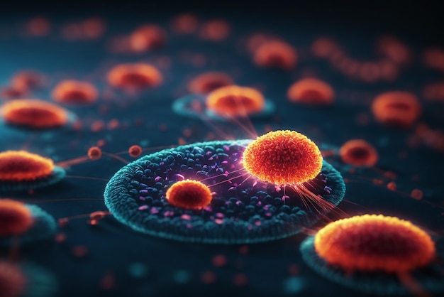 Premium AI Image | Vector realistic illustration of a cell under a