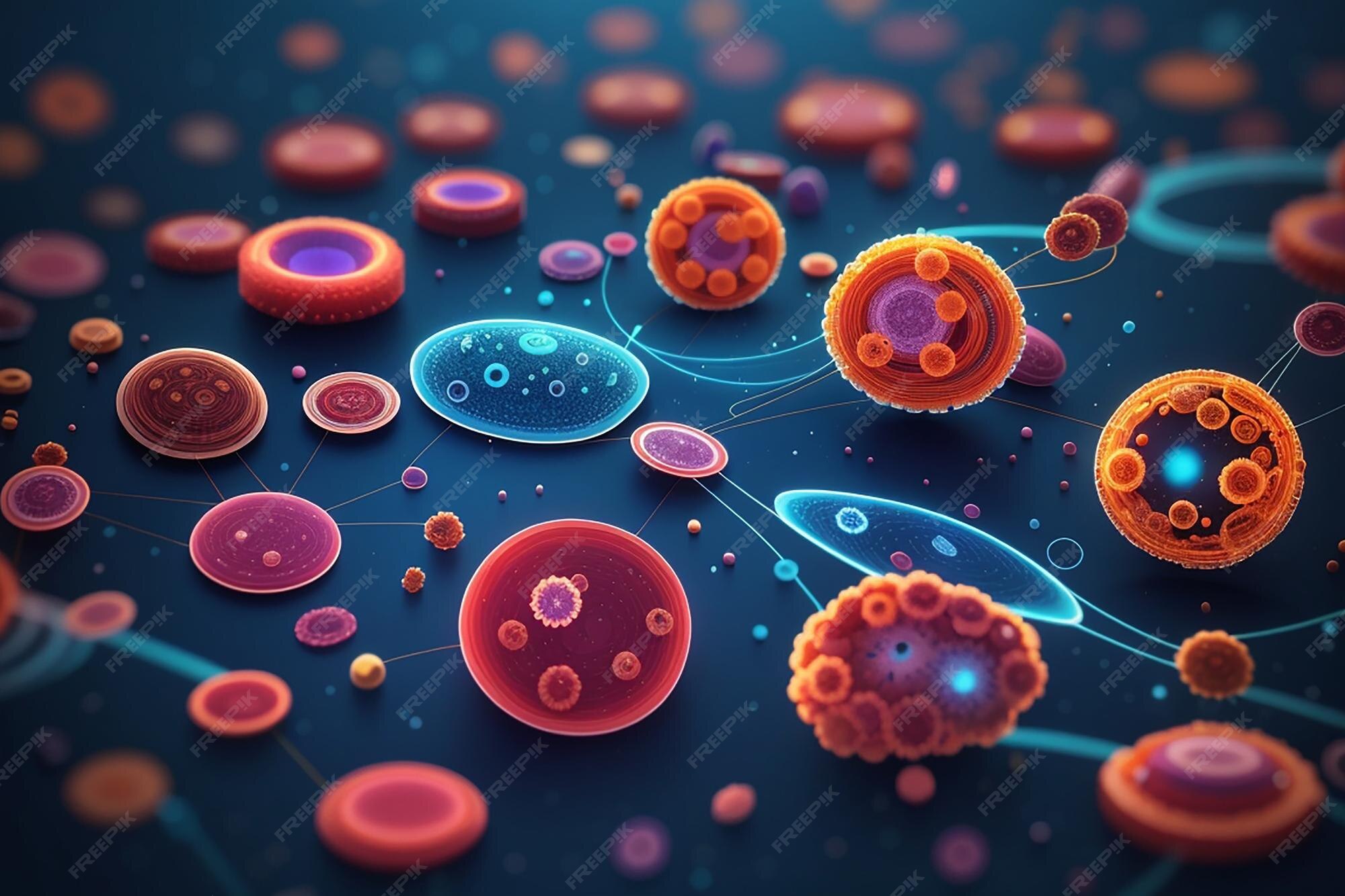 Premium AI Image | Vector realistic illustration of a cell under a
