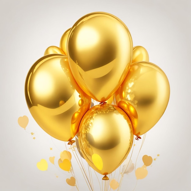 vector realistic shiny golden birthday balloons card design