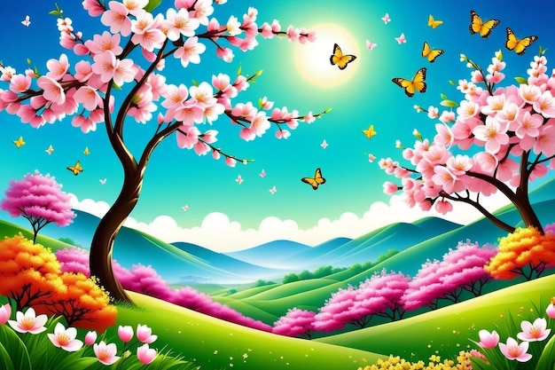 vector realistic spring background